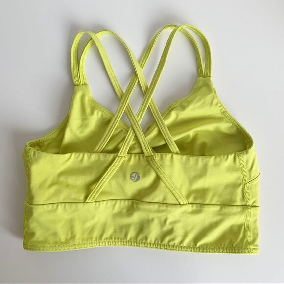 SOMA Sport Strappy Back Yoga Bra Lemon Lime Size Small - Picture 3 of 7
